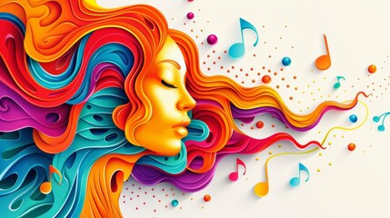 Abstract color swirls on decorative background design. Swirling colors in the concept of a woman