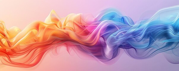 Fototapeta premium Colorful background with flowing rainbow colors and soft smoke