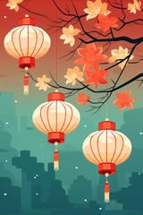 Obraz premium Chinese lanterns decoration tradition chinese new year.