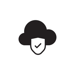 Cloud Security icon design with white background stock illustration