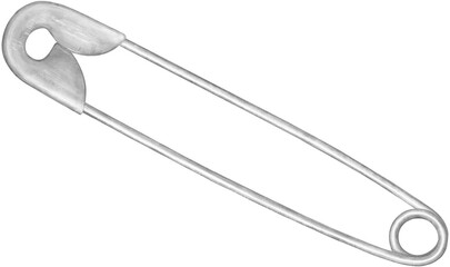 Painting of iron brooch on transparent background.