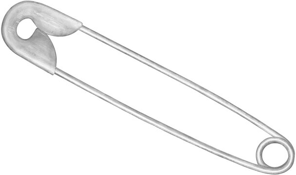 Painting of iron brooch on transparent background.