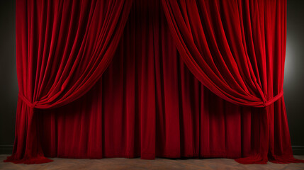 Red Stage Curtain Drapes Isolated Backdrop