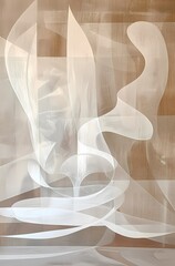Abstract minimal beige color Wall art ,  wabi sabi minimal modern style painting 