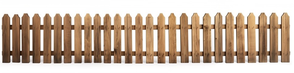 Obraz premium Wooden fence isolated on white background