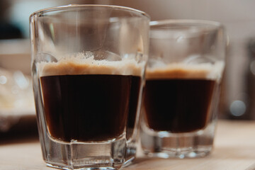 Two Espresso Coffee Glasses