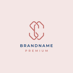 luxury elegant letter s and letter c monogram typo logo vector for decoration wedding business brand