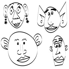 Outline of Character Faces2