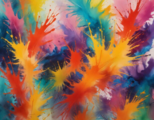 Obraz premium Abstract colorful floral water paint on a randomly colored background