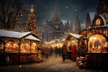 Obraz premium Christmas market city spirituality architecture.
