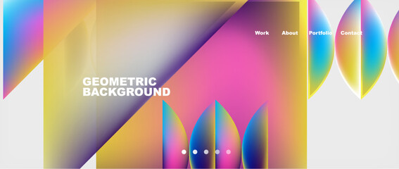 Glassmorphism geometric abstract background. Vector Illustration For Wallpaper, Banner, Background, Card, Book Illustration, landing page