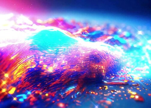 digital data stream matrix effect 3D animation motion