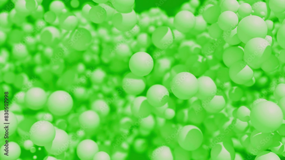 Poster colorful floating balls animation. design. 3d soft small spheres moving randomly all over the screen