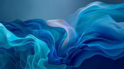 Obraz premium A blue-and-white wave against a dark blue backdrop, featuring a white strip beneath both the wave and its base