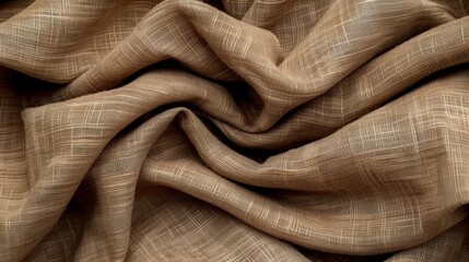 A tight shot of a tan fabric displaying a minor design at its upper and lower edges, along with a subtle pattern on the bottom