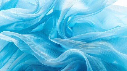 Obraz premium A tight shot of blue-and-white fabric, adorned with wavy lines at its bottom edge Bottom edge displays identical wavy design