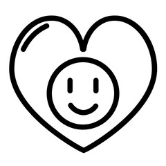 happy heart line style icon