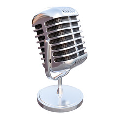 Podcast retro microphone 3d isolated on white
