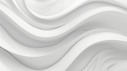 Obraz premium Minimalist design principles are illustrated by seamless white waves merging into a clean background.