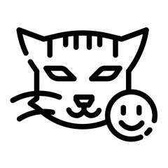 cats that bring happiness cut line icon