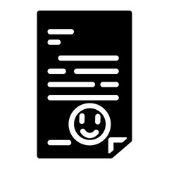 letter of happiness glyph icon 