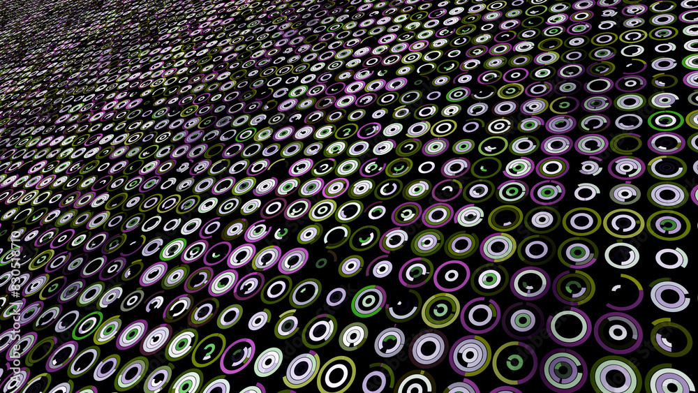 Sticker glowing digital data circle lights blinking and spinning. animation. concept of ai technology.