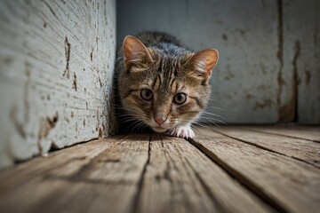 Obraz premium An image of a cat, ambushes