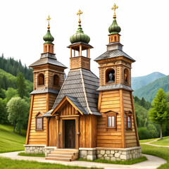 Russian Chapel on the Vrsic Pass, first world war memorial in the Slovenian Alps, Europe