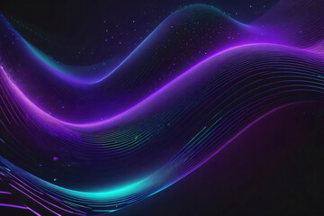 Futuristic random digital purple and blue color dots dark cyberspace abstract background