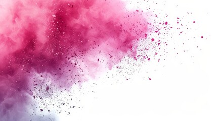 Obraz premium A pink and purple cloud of powder on a white background Ideal for text or image placement on a t-shirt