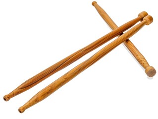 Drum Sticks - Crossed Musical Instrument Isolated on White Background