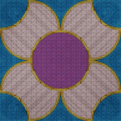 Illustration. Cross-stitch. Ethnic, oriental square ornament. Kaleidoscope effect. Embroidery...