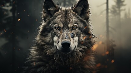 a wolf close up