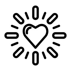 glowing heart line style