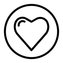 heart in a circle line style