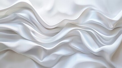 Fototapeta premium Abstract composition featuring flowing white wave surfaces on a clear background, evoking a sense of tranquility and elegance.