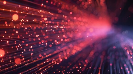 Obraz premium Dynamic high-speed data network with slick, glossy, and glowing lines of light