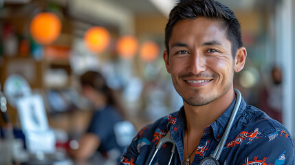 compassionate dedicated Male Indigenous healthcare worker providing culturally competent care Indigenous community empathy respect traditional healing practice bridge Western medicine Indigenous knowl
