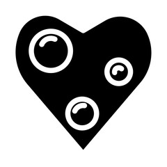 bubbly heart solid style