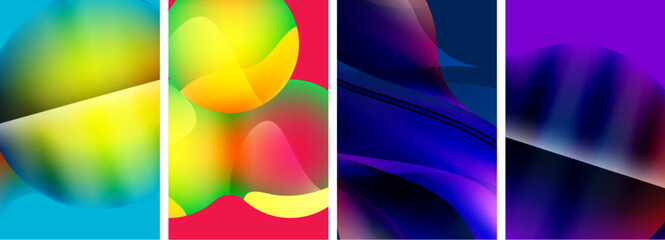 Liquid abstract shapes with gradient colors. Abstract backgrounds for wallpaper, business card, cover, poster, banner, brochure, header, website