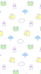 16:9 ファンシーな雨の日パターン⭐︎PNG