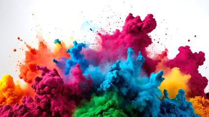 Multicolored background of abstract dust color explosion.