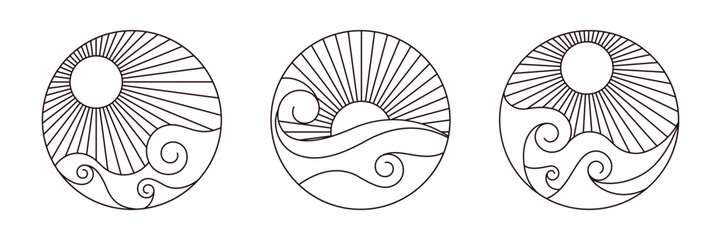 ocean circle emblem collection © Olga