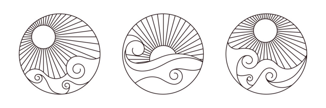 ocean circle emblem collection