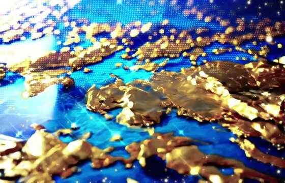 luxury golden Blue marble background motion