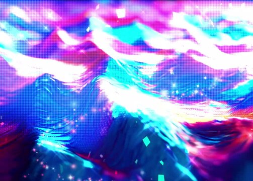 luxury Horizontal wave form Multicolored flowing ribbon pink teal gradient motion