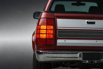 a close-up image of the pickup truck's rear taillights
