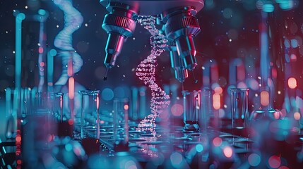 Biomedical research in biotechnology lab