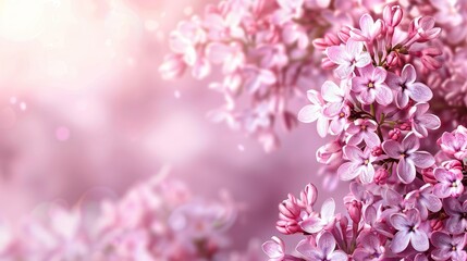  A tight shot of pink blooms against a pink-white backdrop Bokehic light softens, originating topmost flowers, drifting downright