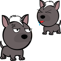 funny little big head xoloitzcuintle expressions pack collection in vector format